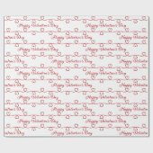 Valentijnsdag rode harten op wit cadeaupapier (Vlak)