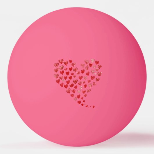 Valentijnsdag Rode Harten Pingpongbal (Achterkant)