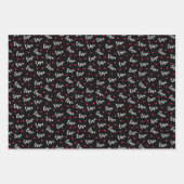 Valentijnsdag Rode Harten Romantische Liefde Zwart Inpakpapier Vel (Voorkant)