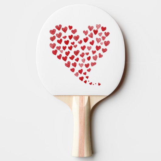 Valentijnsdag Rode Harten Tafeltennisbatje (Achterkant)