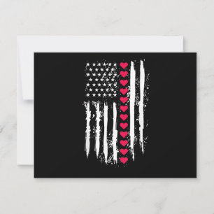 Valentijnsdag Rode Harten VS Amerikaanse Vlag Patr Feestdagenkaart