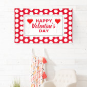 Valentijnsdag Rode Harten Witte Stippen Spandoek (Insitu)