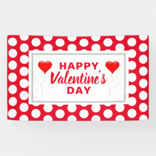 Valentijnsdag Rode Harten Witte Stippen Spandoek