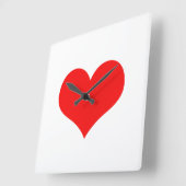 Valentijnsdag rode hartslag — witte, aangepaste ca vierkante klok (Hoek)