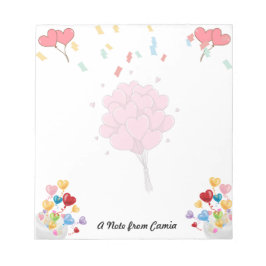 Valentijnsdag  rode hemelballonnen notitieblok