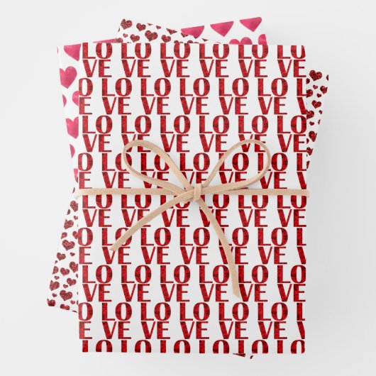 Valentijnsdag Rode Liefde en Harten Stijlvol Inpakpapier Vel (In situ)