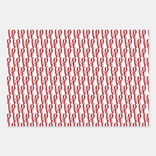 Valentijnsdag Rode Liefde en Harten Stijlvol Inpakpapier Vel (Voorkant)