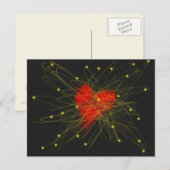 Valentijnsdag Rode Liefdeshart Abstracte Kunst Briefkaart (Voorkant / Achterkant)