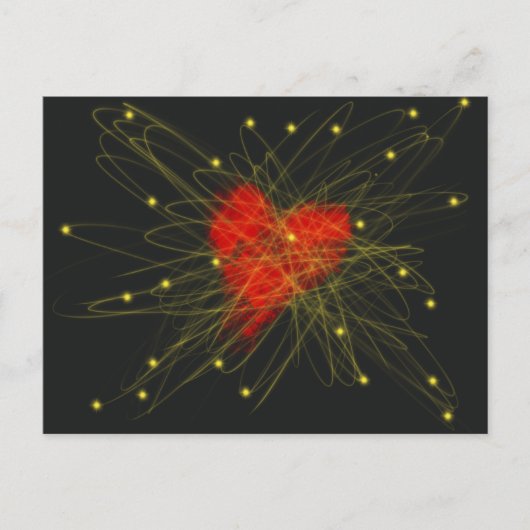 Valentijnsdag Rode Liefdeshart Abstracte Kunst Briefkaart (Voorkant)