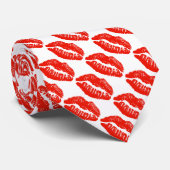 Valentijnsdag Rode Lippen Heren Das (Opgerold)
