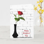 Valentijnsdag Rode Roos Kaart (Gele Bloem)