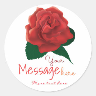 Valentijnsdag rode roze aangepaste tekststicker ronde sticker