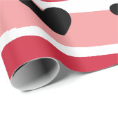 Valentijnsdag Rode roze stropen zwarte harten Cadeaupapier (Rol Hoek)