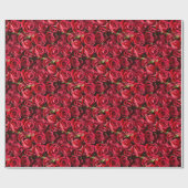 Valentijnsdag rode rozen cadeaupapier (Vlak)