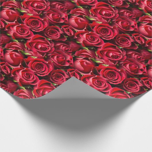 Valentijnsdag rode rozen cadeaupapier (Hoek)