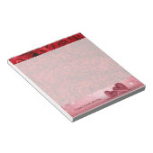 Valentijnsdag rode rozen en rode harten notitieblok (Schuin)