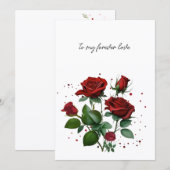 Valentijnsdag Rode Rozen Feestdagenkaart (Voorkant / Achterkant)