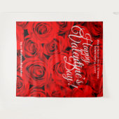 Valentijnsdag Rode Rozen | Foto Selfie Achtergrond Wandkleed (Voorkant (horizontaal))