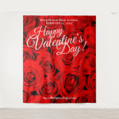 Valentijnsdag Rode Rozen | Foto Selfie Achtergrond Wandkleed (Voorkant)