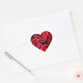 Valentijnsdag rode rozen hart sticker (Envelop)