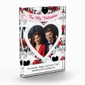 Valentijnsdag Rode Rozen Harten Gepersonaliseerd Fotoblokken (Links)