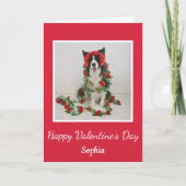 Valentijnsdag rode rozen schattige grenspoel feestdagen kaart (Voorkant)