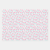 Valentijnsdag rode tulpen roze harten inpakpapier vel (Voorkant 3)