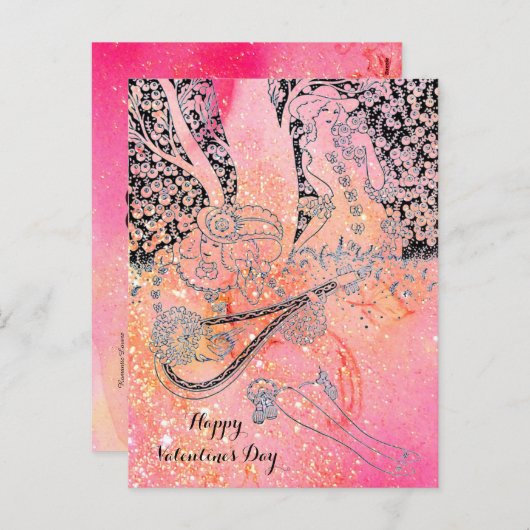 VALENTIJNSDAG ROMANCE, ROMANTISCHE VERLIEZEN IN PI FEESTDAGENKAART (Voorkant / Achterkant)