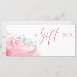 Valentijnsdag Romantic Glass Heart Gift Kaart