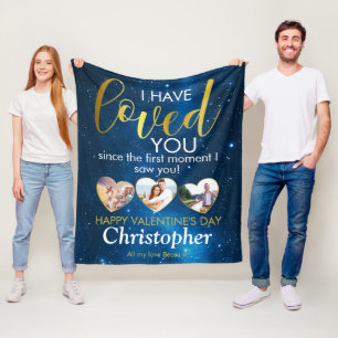 Valentijnsdag Romantic Loved Photo Collage Heart Fleece Deken