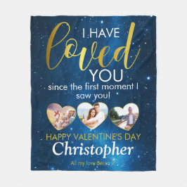 Valentijnsdag Romantic Loved Photo Collage Heart Fleece Deken