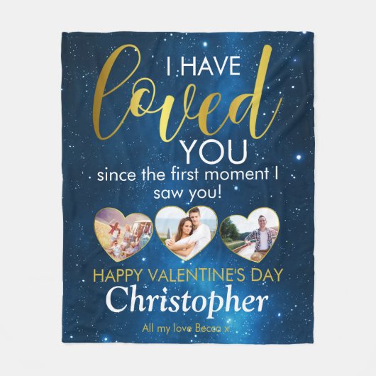 Valentijnsdag Romantic Loved Photo Collage Heart Fleece Deken (Voorkant)