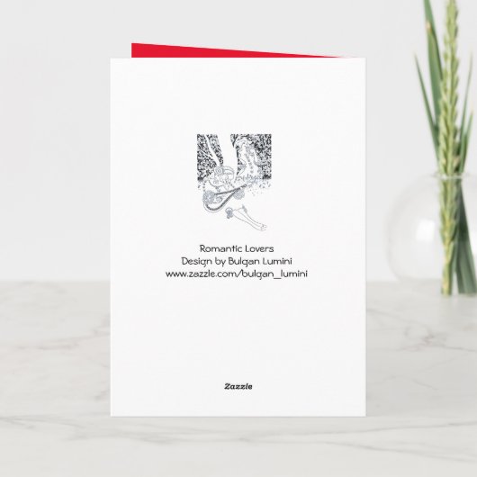 VALENTIJNSDAG ROMANTIC LOVERS RED WAX SEAL HEART FEESTDAGEN KAART (Achterkant)