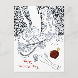 VALENTIJNSDAG ROMANTIC LOVERS RED WAX SEAL HEART FEESTDAGENKAART