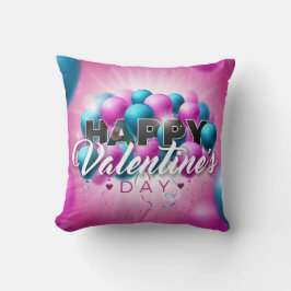 Valentijnsdag Romantic Pink en Blue Balloon Kussen