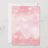 Valentijnsdag Romantic Pink Heart Invitation Kaart (Achterkant)