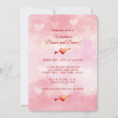 Valentijnsdag Romantic Pink Heart Invitation Kaart (Voorkant)