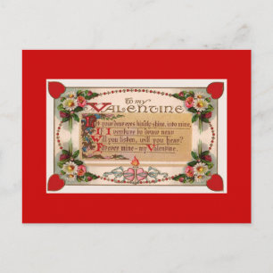 Valentijnsdag Romantic Poem Briefkaart