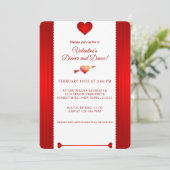 Valentijnsdag Romantic Red Heart Kaart (Staand voorkant)