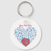 Valentijnsdag Romantic Roos Sweeping Heart Aangepa Sleutelhanger (Voorkant)