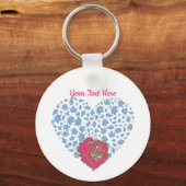 Valentijnsdag Romantic Roos Sweeping Heart Aangepa Sleutelhanger (Voorkant)