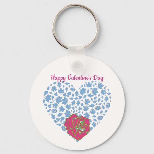 Valentijnsdag Romantic Roos Sweeping Heart Aangepa Sleutelhanger (Achterkant)