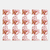 Valentijnsdag Romantic Roos Sweeping Heart Flora Inpakpapier Vel (Voorkant 2)