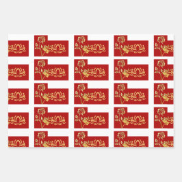 Valentijnsdag Romantic Roos Sweeping Heart Flora Inpakpapier Vel