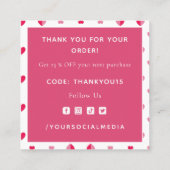 Valentijnsdag Romantic Roze rood hart Dank u Vierkante Visitekaartje (Achterkant)