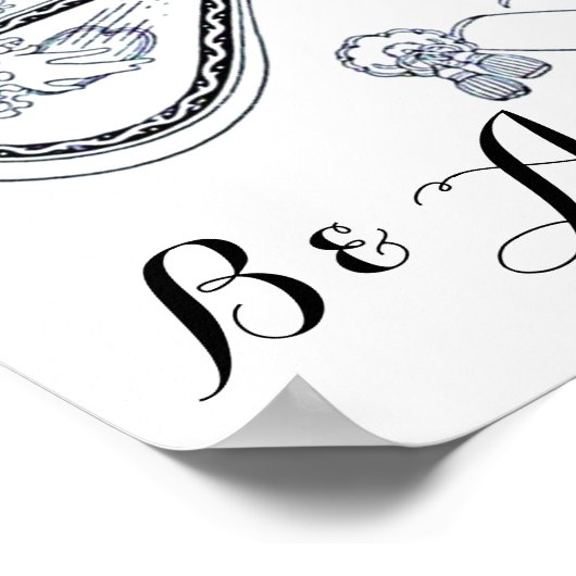 VALENTIJNSDAG ROMANTIEK, ROMANTISCHE GELIEFDE MONO POSTER (Hoek)