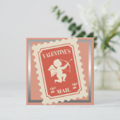 Valentijnsdag Romantisch .2 cent cupido postzegel Feestdagenkaart (Staand voorkant)