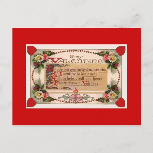 Valentijnsdag Romantisch gedicht Briefkaart (Voorkant)