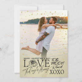 Valentijnsdag Romantisch Goud Feestdagenkaart