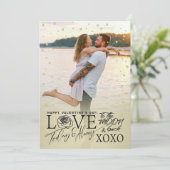 Valentijnsdag Romantisch Goud Feestdagenkaart (Staand voorkant)